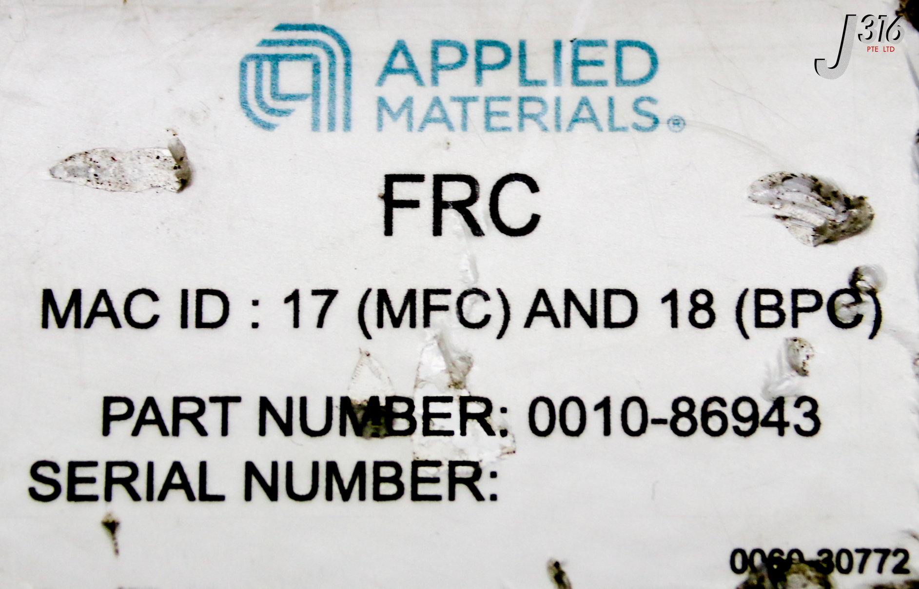 34635 APPLIED MATERIALS FRC 0010-86943 | eBay